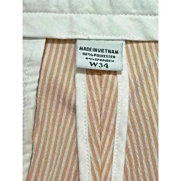 FOOTJOY Men’s Seersucker Stretch Golf Shorts - Peach & White - Size 34 - Picture 2 of 6